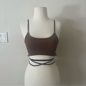 (4 for 25) Romwe Brown Criss Cross Tank Top